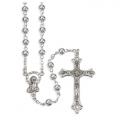  SILVER PLATED ROUND METAL BEAD ROSARY 
